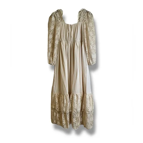 MITILLY Girls Boho Full Length Tulle Dress. Pleated, Ruffle, Lace Embellishments