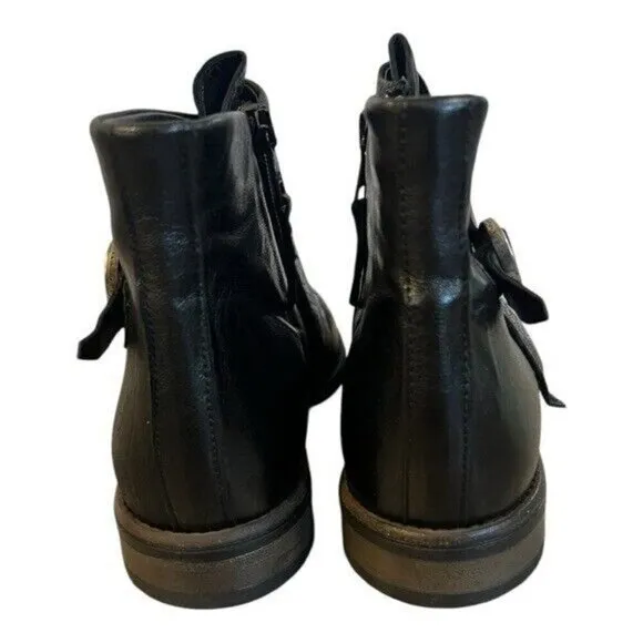 Miz Mooz / Black Talbot Leather Ankle Boots Size 41 US 10 Moto Women's