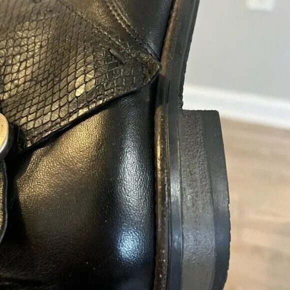 Miz Mooz / Black Talbot Leather Ankle Boots Size 41 US 10 Moto Women's