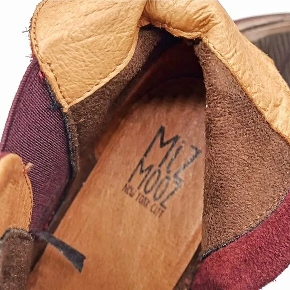 MIZ MOOZ Burgundy Studded Leather Ankle Booties | Boho Western Festival Boots