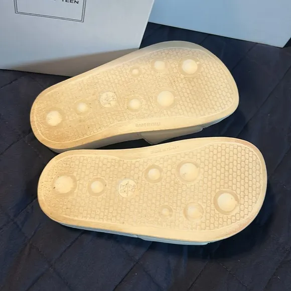 Moschino White Slide Sandals