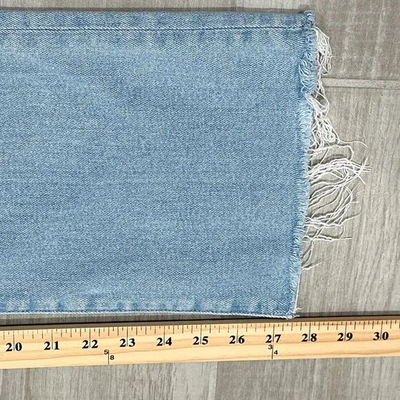 Mother The Hustler Ankle Fray Jeans in High-Life Light Wash Denim Women’s Sz 31