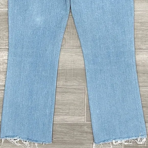 Mother The Hustler Ankle Fray Jeans in High-Life Light Wash Denim Women’s Sz 31