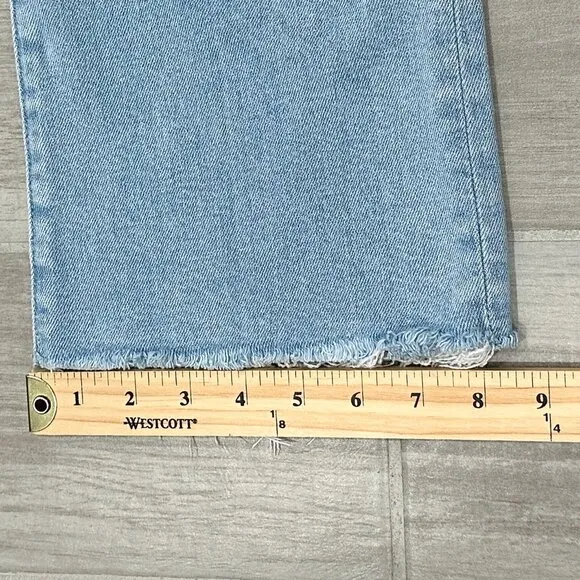 Mother The Hustler Ankle Fray Jeans in High-Life Light Wash Denim Women’s Sz 31