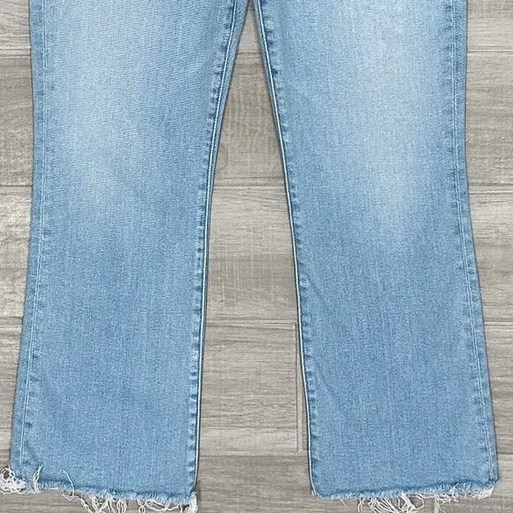 Mother The Hustler Ankle Fray Jeans in High-Life Light Wash Denim Women’s Sz 31