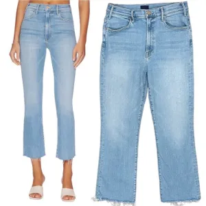 Mother The Hustler Ankle Fray Jeans in High-Life Light Wash Denim Women’s Sz 31