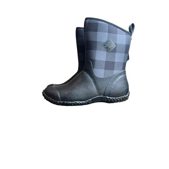 Muck Boot Company Women's Muckster II Mid Waterproof Boot Navy Plaid Size 8