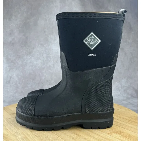 Muck Chore Classic CHM-000A Unisex Adult Black Mid Calf Work Boots Size M5 W6