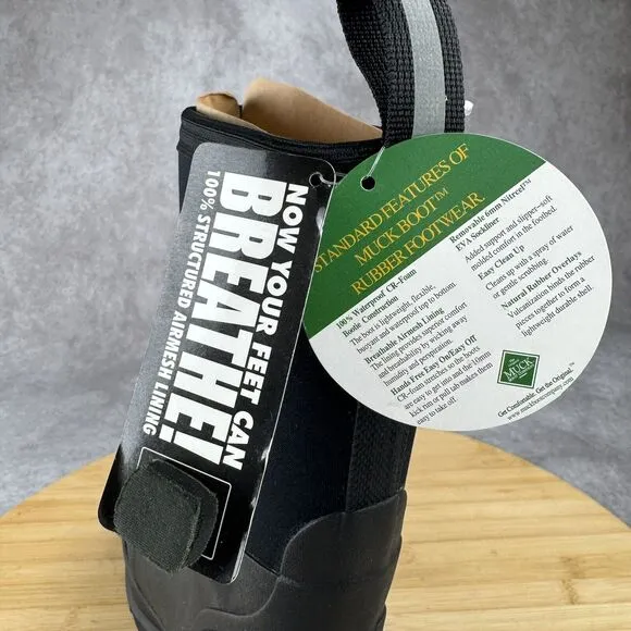 Muck Chore Classic CHM-000A Unisex Adult Black Mid Calf Work Boots Size M5 W6