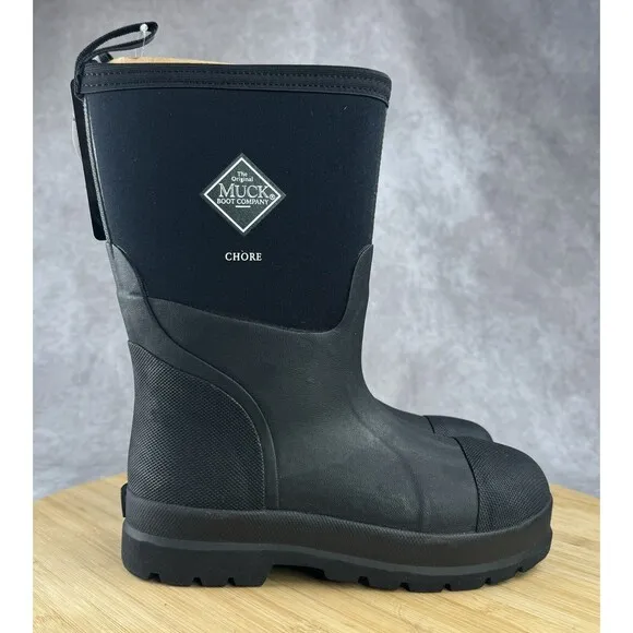 Muck Chore Classic CHM-000A Unisex Adult Black Mid Calf Work Boots Size M5 W6