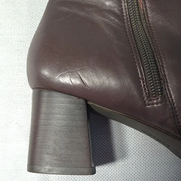 Naturalizer Women's Boots Brown Leather Knee-High Wide-Calf‎  7 1/2 M