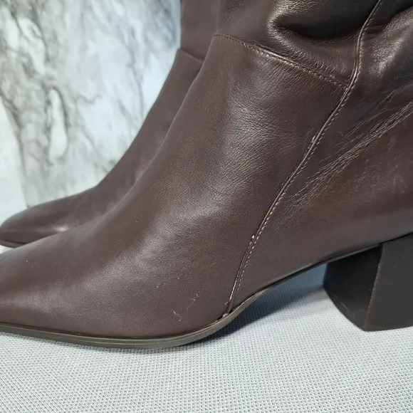 Naturalizer Women's Boots Brown Leather Knee-High Wide-Calf‎  7 1/2 M
