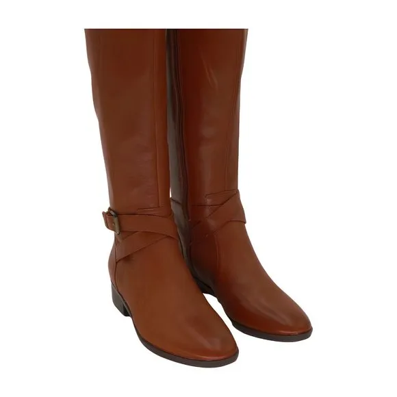 Naturalizer Womens Rena Knee High Riding Boot Cider Leather Size 4.5 M