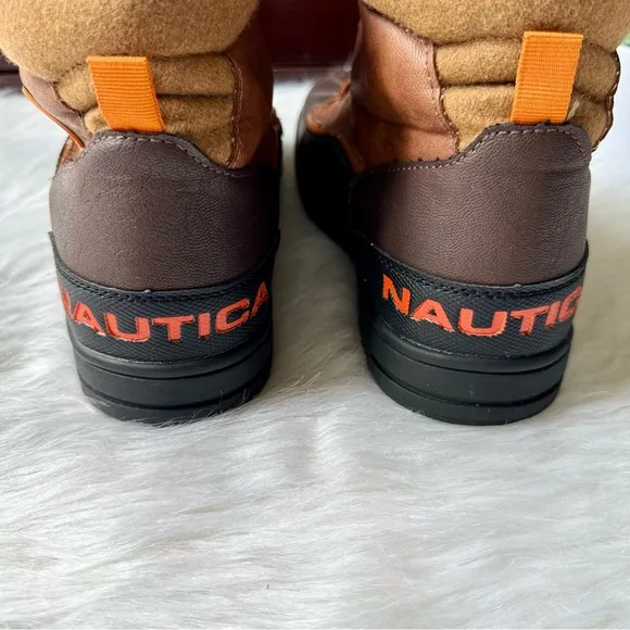 Nautica Waterproof Insulated Duck Lace-Up Brown Cold Weather Snow Boots Size 10