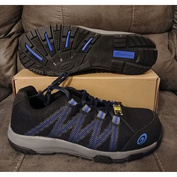 Nautilus Mens Black Accelerator Carbon Toe Work Shoes Size 9.5 Wide EE- NEW #828