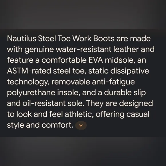 NAUTILUS | STEEL TOE MET GUARD METATARSAL WORK BOOTS - NWT!