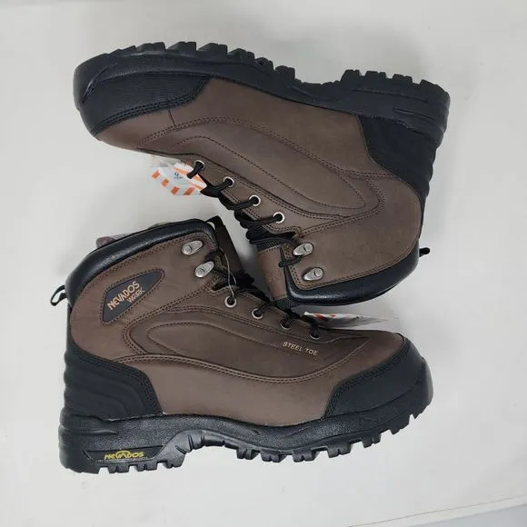 Nevados Steel Toe Boots Mens 11 Brown Logo Lace Up Foundation Evo Work Shoes