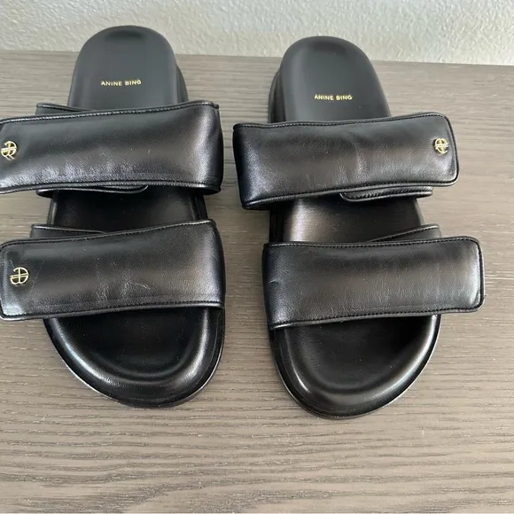 NEW Anine Bing Sid Black Sandals‎