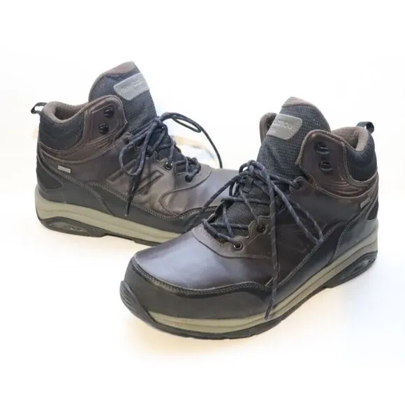 New Balance Boots Mens Size 13 MW1400DB Brown‎ Leather Lace Up Mid Waterproof