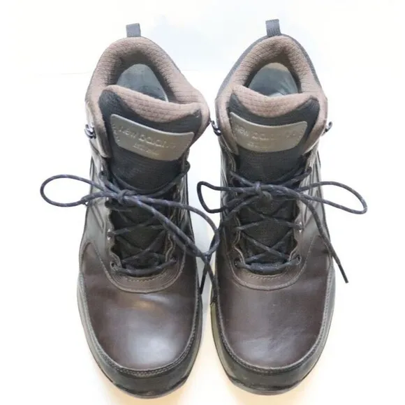 New Balance Boots Mens Size 13 MW1400DB Brown‎ Leather Lace Up Mid Waterproof