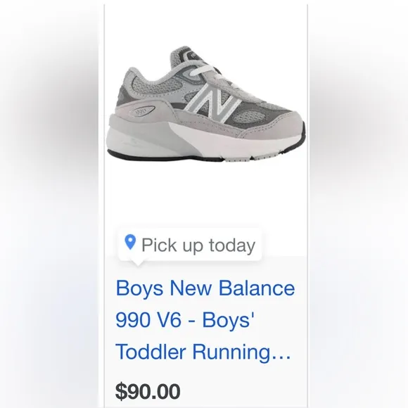 New Balance Kids' 990 Sneakers - Blue and Gray