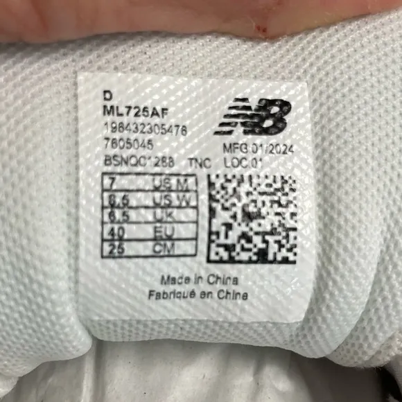 New Balance ML725  White Yellow Sneakers