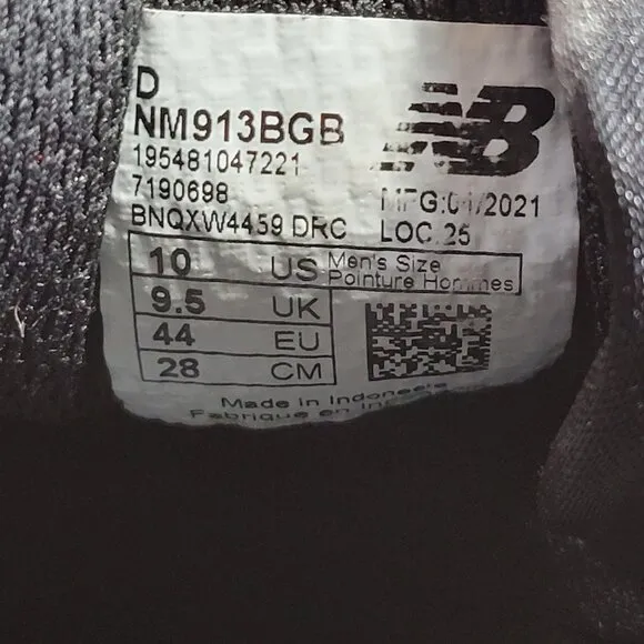 New Balance Westgate Numeric 913 Men's Black GuM Skate Shoes Size 10
