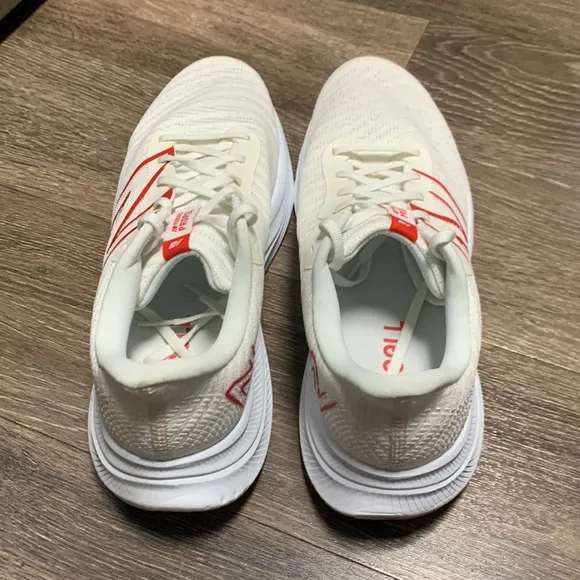 New Balance White and Red Running Shoes