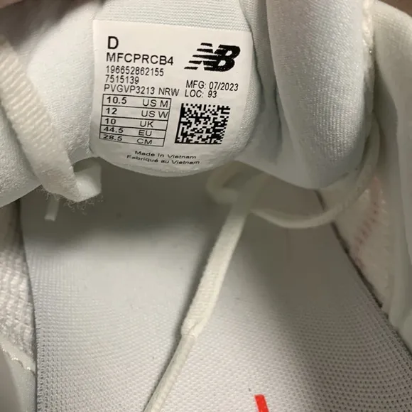 New Balance White and Red Running Shoes