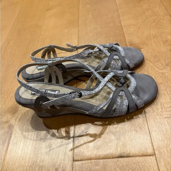 New BeautiFeel Aster leather sandals strappy taupe sz 42 11 11.5