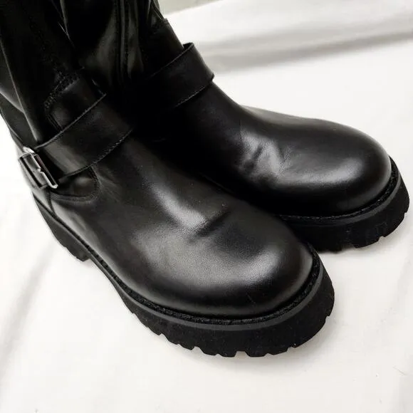 NEW Blondo Verona Waterproof Knee High Buckle Stretch Tall Lug Boot