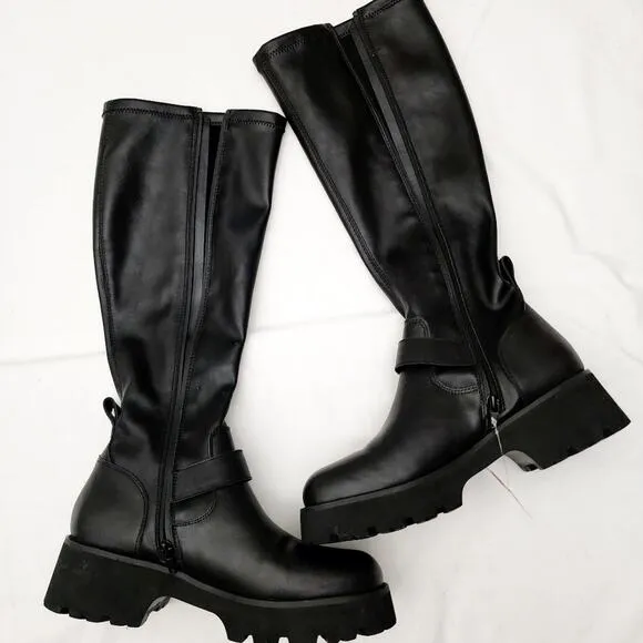 NEW Blondo Verona Waterproof Knee High Buckle Stretch Tall Lug Boot