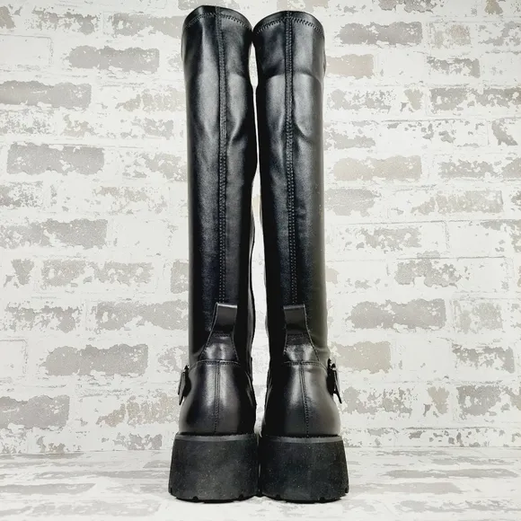 New Blondo Vienna Black Leather Waterproof Lug Sole Zip Up Boots D897