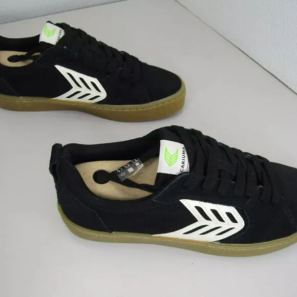 NEW CARIUMA Mens Catiba Pro Low Top Skate Sneakers Shoes Black Leather Size 8.5