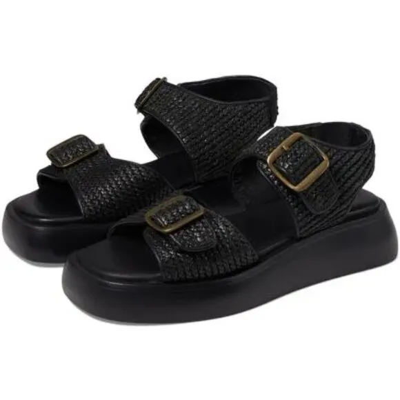 new FREE PEOPLE Mandi Weave Sandal / Black 253