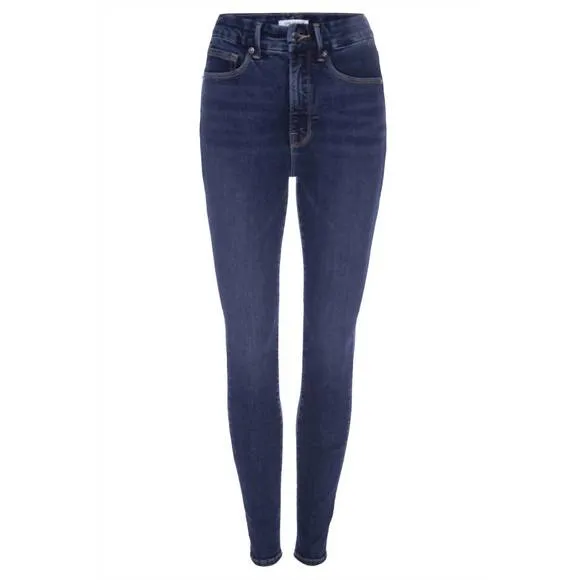 NEW GOOD AMERICAN women's legs crop jeans in blue