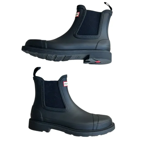 NEW Hunter Original Chelsea Boots Sz 8 Waterproof Matte Black Rubber Rain Boots