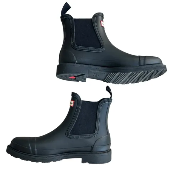 NEW Hunter Original Chelsea Boots Sz 8 Waterproof Matte Black Rubber Rain Boots