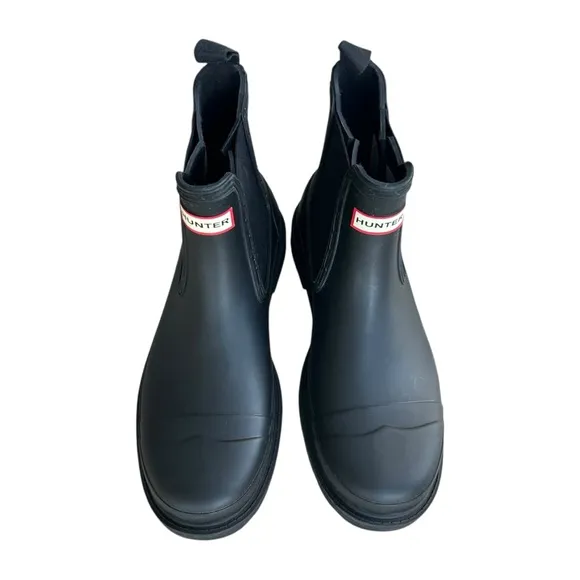 NEW Hunter Original Chelsea Boots Sz 8 Waterproof Matte Black Rubber Rain Boots