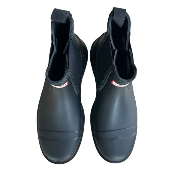 NEW Hunter Original Chelsea Boots Sz 8 Waterproof Matte Black Rubber Rain Boots