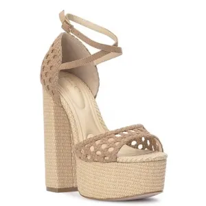 NEW Jessica Simpson Aditi Woven Platform Ankle Strap Sandals in Natural