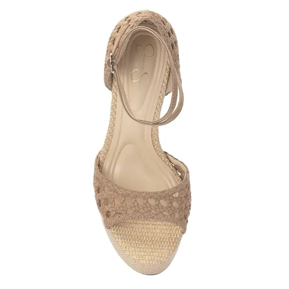 NEW Jessica Simpson Aditi Woven Platform Ankle Strap Sandals in Natural