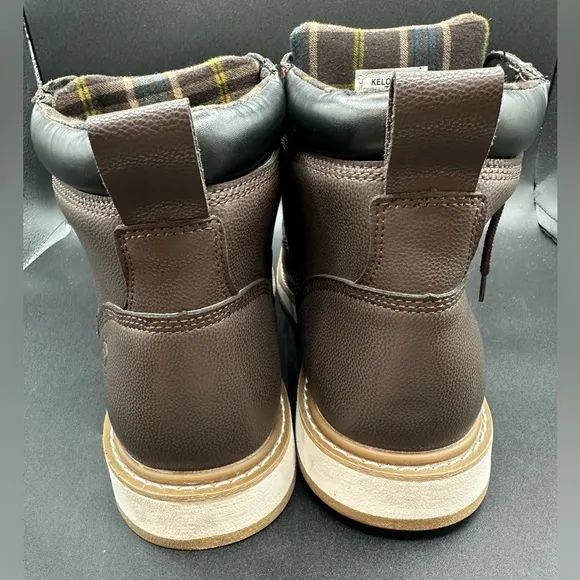 NEW Kelodon Steel Toe Waterproof Work Boots Brown Leather Men's Size 12