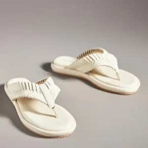 NEW Kelsi Dagger Tidal Braided Thong Sandals Shell For Women 252