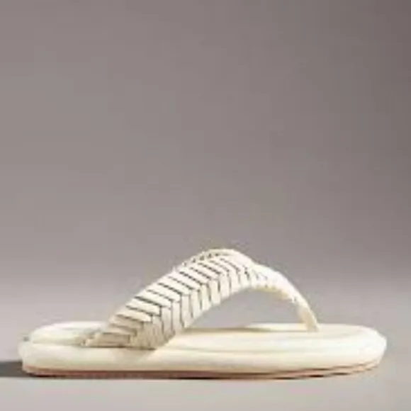 NEW Kelsi Dagger Tidal Braided Thong Sandals Shell For Women 252