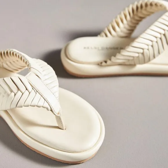 NEW Kelsi Dagger Tidal Braided Thong Sandals Shell For Women 252