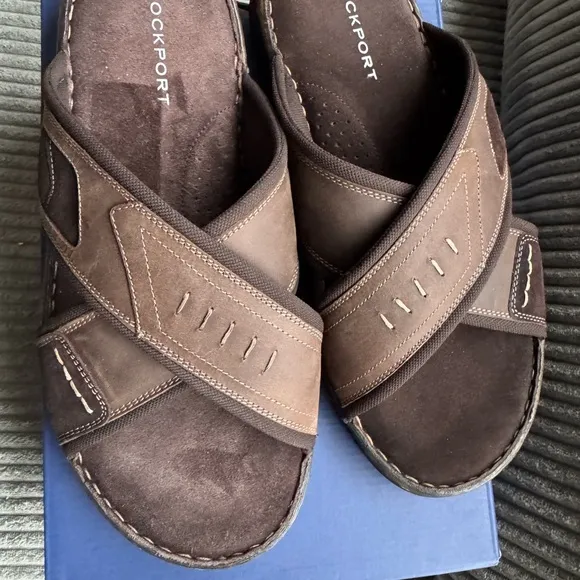 New leather men’s sandals brown 10.5 Rockport