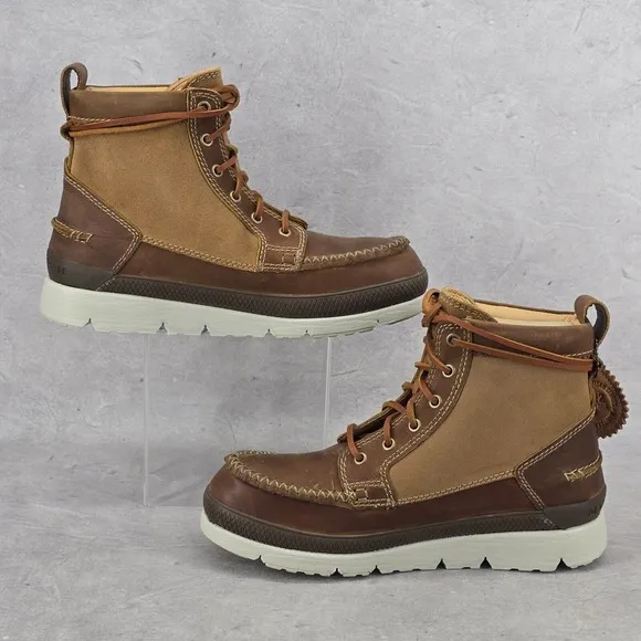 New Manitobah Mukluks Boots Brown Womens Size 9.5 WP Mesa Moc Toe Unlined