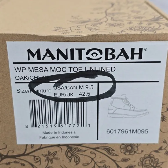 New Manitobah Mukluks Boots Brown Womens Size 9.5 WP Mesa Moc Toe Unlined