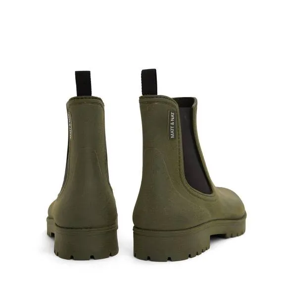 NEW MATT &amp; NAT women's laney vegan rain boots in matt olive